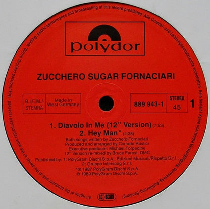 Zucchero : Diavolo In Me (12")