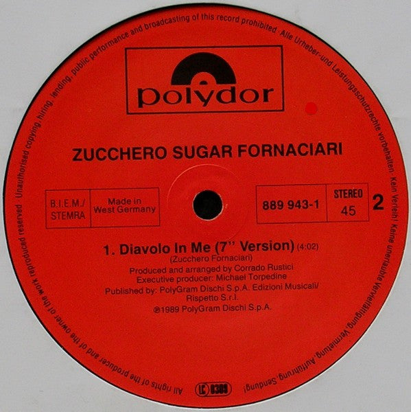 Zucchero : Diavolo In Me (12")