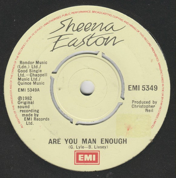 Sheena Easton : Are You Man Enough (7", Single)