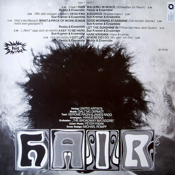 Reddy (2), Su Kramer, The Matadors (2) : Hair (LP, Album)