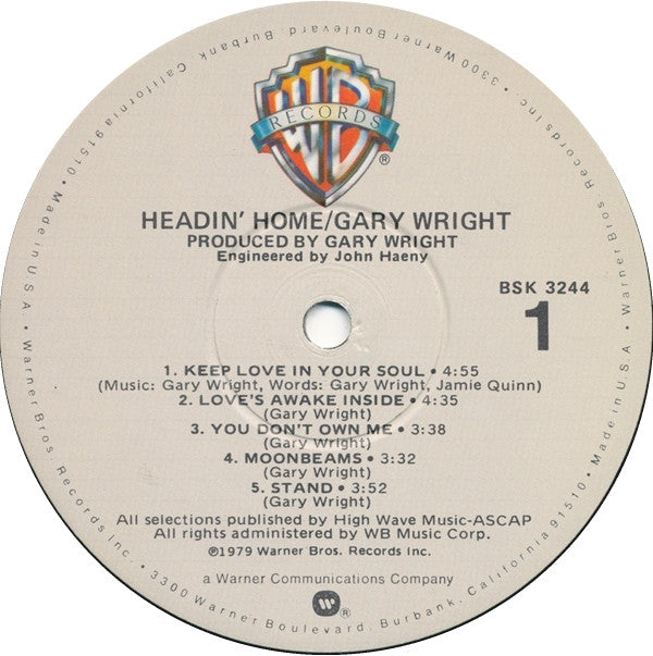 Gary Wright : Headin' Home (LP, Album, Win)