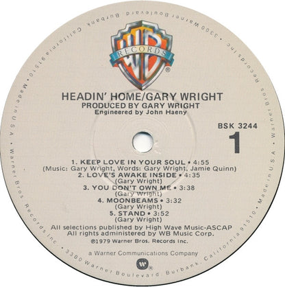 Gary Wright : Headin' Home (LP, Album, Win)