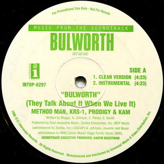 Method Man, KRS-One, Prodigy & KAM (2) : Bulworth (They Talk About It When We Live It) (12", Promo)