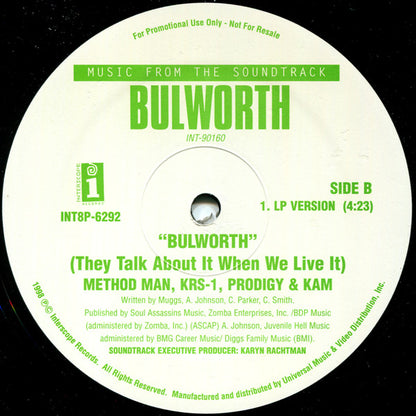 Method Man, KRS-One, Prodigy & KAM (2) : Bulworth (They Talk About It When We Live It) (12", Promo)