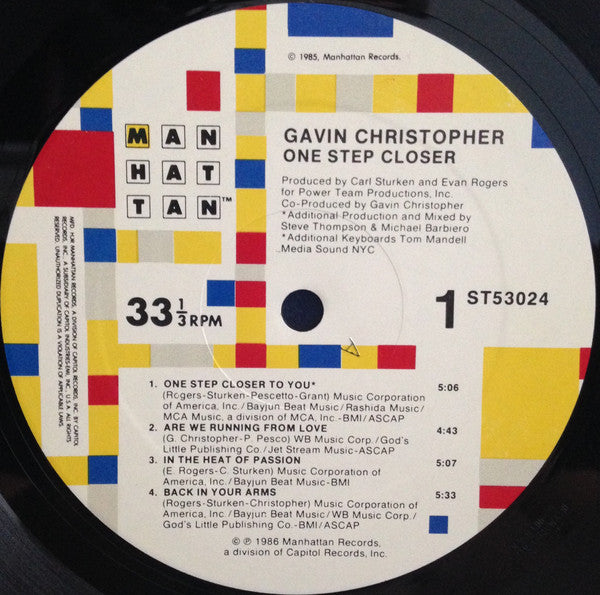 Gavin Christopher : One Step Closer (LP, Album)