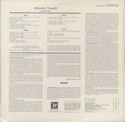 Antonio Vivaldi, Simon Standage, Stephen Preston, Anthony Pleeth, The English Concert, Trevor Pinnock : Violin Concerti Nos. 5-12 (From Il Cimento Dell'armonia E Dell'inventione, Op. 8) Flute Concerto In D Major, Rv 429, Cello Concerto In B Minor, RV 424 (2xLP)