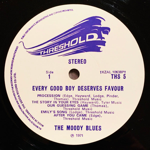 The Moody Blues : Every Good Boy Deserves Favour (LP, Album, Gat)