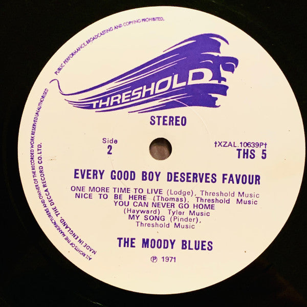 The Moody Blues : Every Good Boy Deserves Favour (LP, Album, Gat)