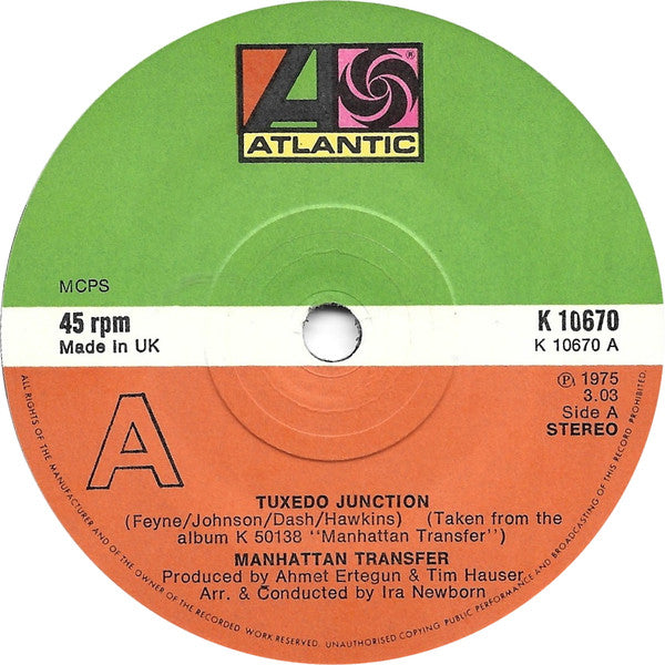 The Manhattan Transfer : Tuxedo Junction (7", Single)