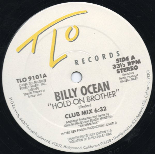 Billy Ocean : Hold On Brother (12")