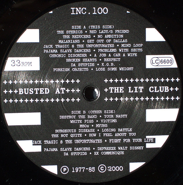 Various : Busted At The Lit Club: Shielded By Death #2000 (LP, Comp)