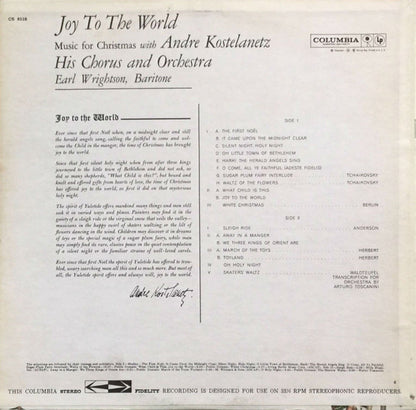 André Kostelanetz And His Chorus And André Kostelanetz And His Orchestra & Earl Wrightson : Joy To The World:  Music For Christmas (LP, Album)