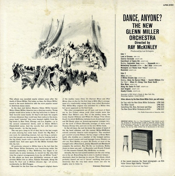 The New Glenn Miller Orchestra : Dance Anyone? (LP, Album, Mono)