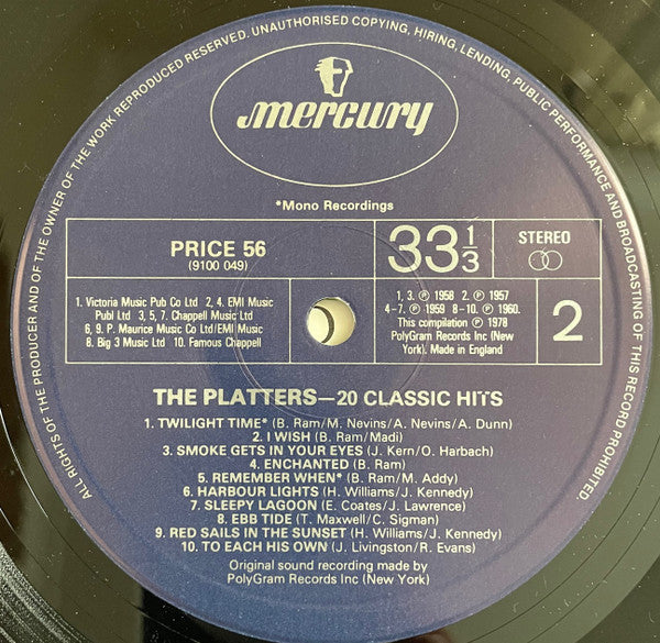 The Platters : 20 Classic Hits (LP, Comp, RE)