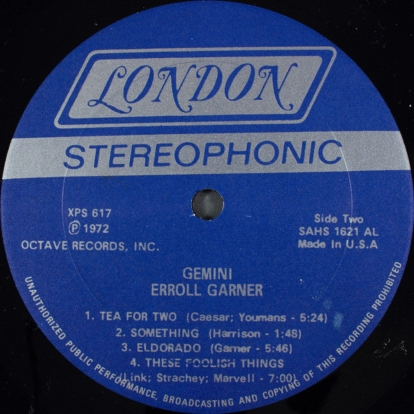 Erroll Garner : Gemini (LP)