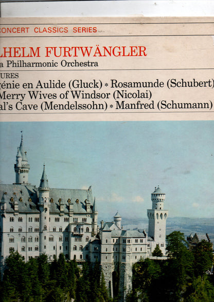 Christoph Willibald Gluck, Franz Schubert, Otto Nicolai, Felix Mendelssohn-Bartholdy, Robert Schumann, Wilhelm Furtwängler, Wiener Philharmoniker : Overtures (LP, Comp, Mono)