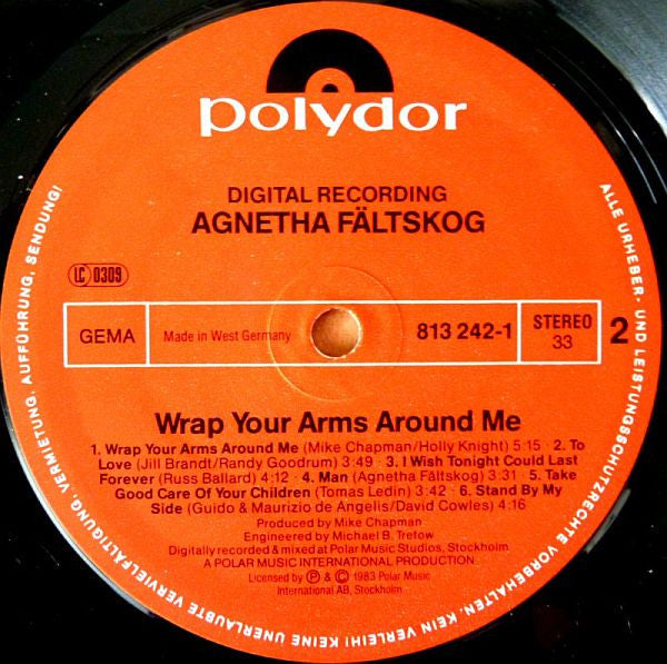 Agnetha Fältskog : Wrap Your Arms Around Me (LP, Album)