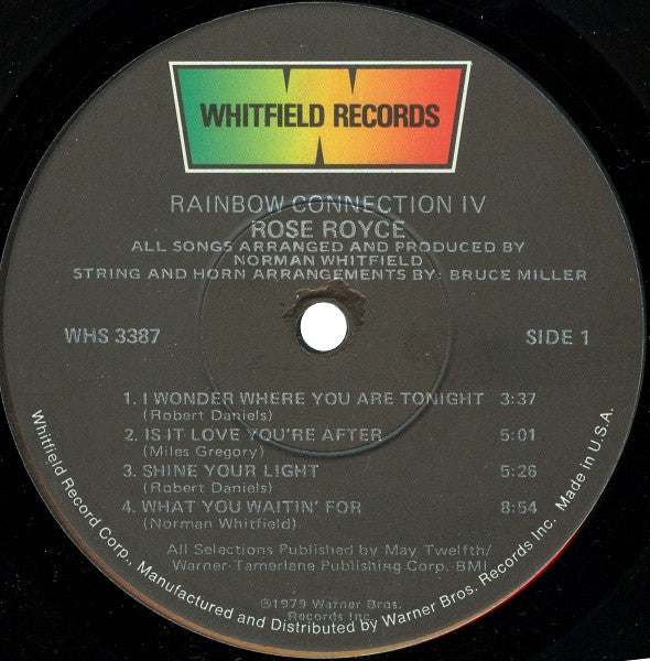 Rose Royce : Rainbow Connection IV (LP, Album, Los)