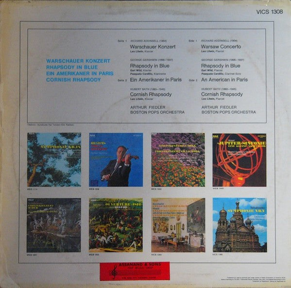 George Gershwin / Richard Addinsell / Hubert Bath, The Boston Pops Orchestra, Arthur Fiedler : Rhapsody In Blue / Warschauer Konzert / Cornish Rhapsody (LP, Comp)