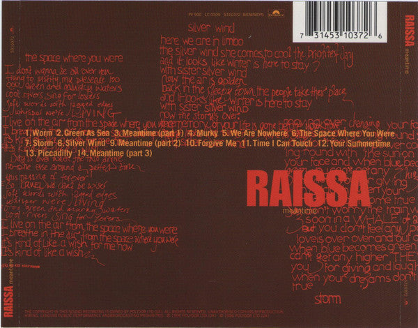 Raissa : Meantime (CD, Album)