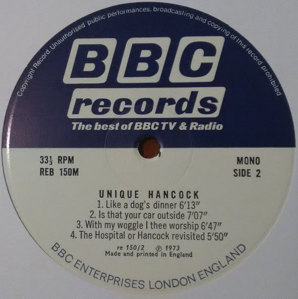 Tony Hancock : Unique Hancock (LP, Mono, Pho)