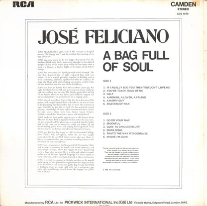 José Feliciano : A Bag Full Of Soul (LP, Album)