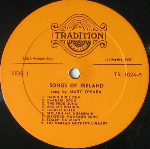 Mary O'Hara : Songs Of Ireland (LP, RE)