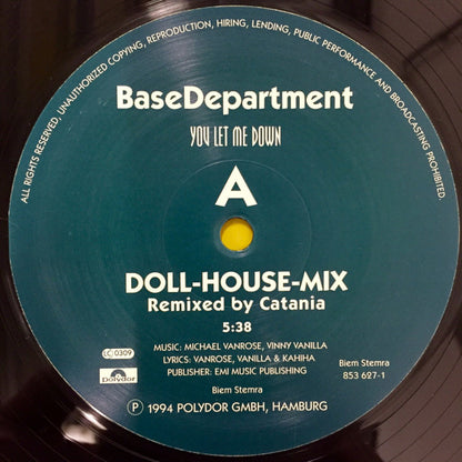 Base Department : You Let Me Down Remix (12")