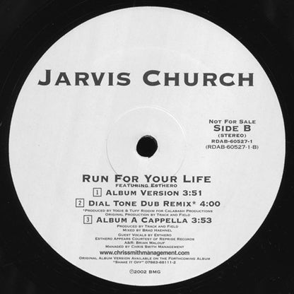 Jarvis Church Featuring Elephant Man + Esthero : Run For Your Life (Remix) (12", Promo)