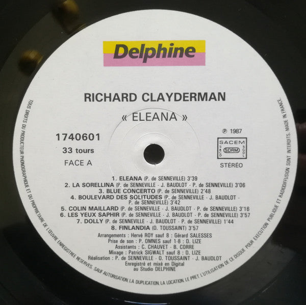 Richard Clayderman : Eléana (LP, Album)