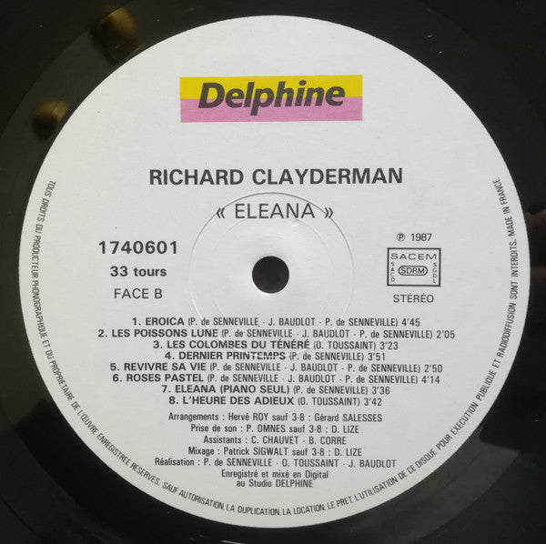 Richard Clayderman : Eléana (LP, Album)