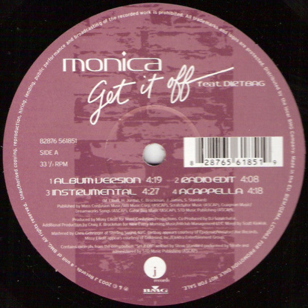 Monica : Get It Off / Knock Knock (12", Promo)