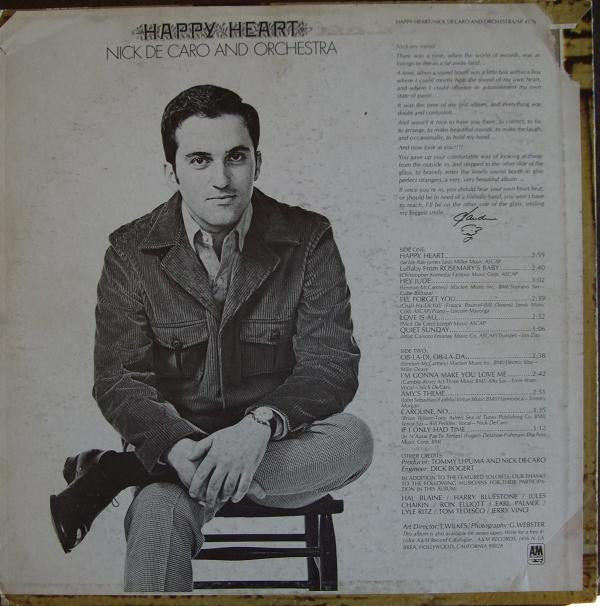 Nick DeCaro And His Orchestra : Happy Heart (LP, Album)