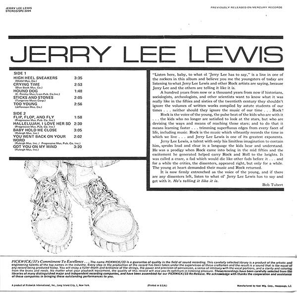 Jerry Lee Lewis : High Heel Sneakers (LP, Comp)