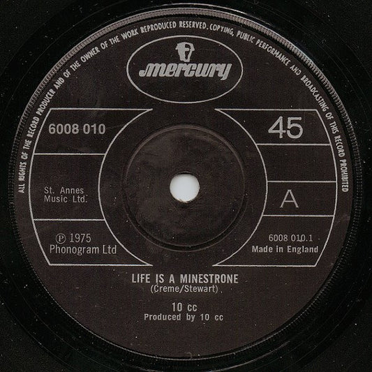 10cc : Life Is A Minestrone (7", Single)