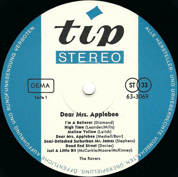 The Ravers (4) : Dear Mrs. Applebee (LP, Album)