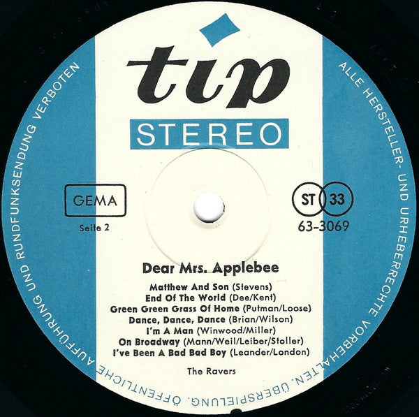 The Ravers (4) : Dear Mrs. Applebee (LP, Album)