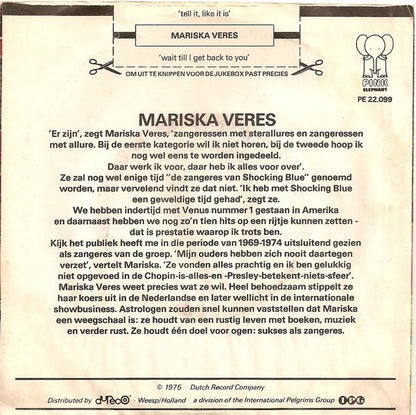 Mariska Veres : Tell It Like It Is (7", Single)