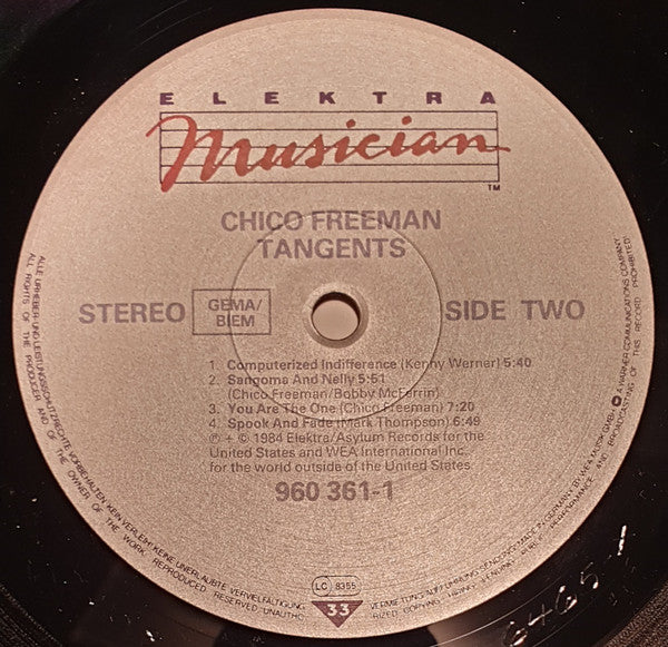 Chico Freeman Featuring Bobby McFerrin : Tangents (LP, Album)