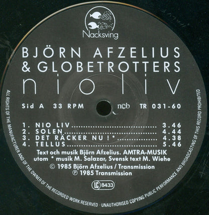 Björn Afzelius & Globetrotters : Nio Liv (LP, Album)