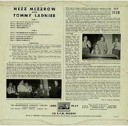 Mezz Mezzrow With Tommy Ladnier : Mezz Mezzrow With Tommy Ladnier (10", Comp)