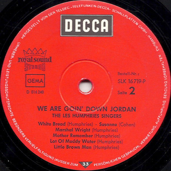 Les Humphries Singers : We Are Goin' Down Jordan (LP, Album)