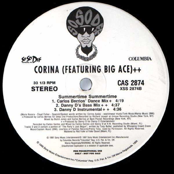 Corina Featuring Jermaine Dupri & Lathun & Big Ace : Summertime Summertime (12", Promo)