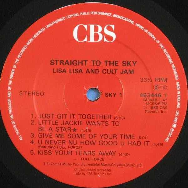 Lisa Lisa & Cult Jam : Straight To The Sky (LP, Album)