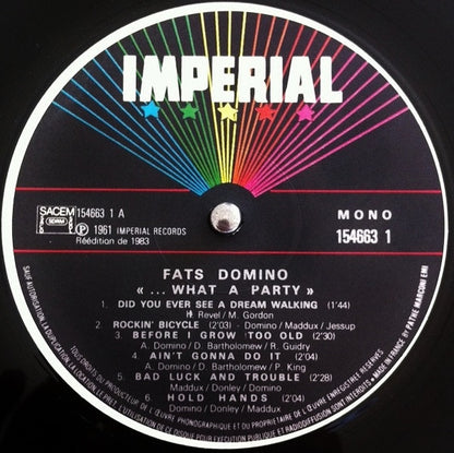 Fats Domino : What A Party! (LP, Album, RE)