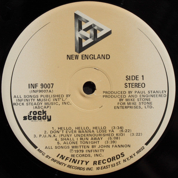 New England : New England (LP, Album, Glo)