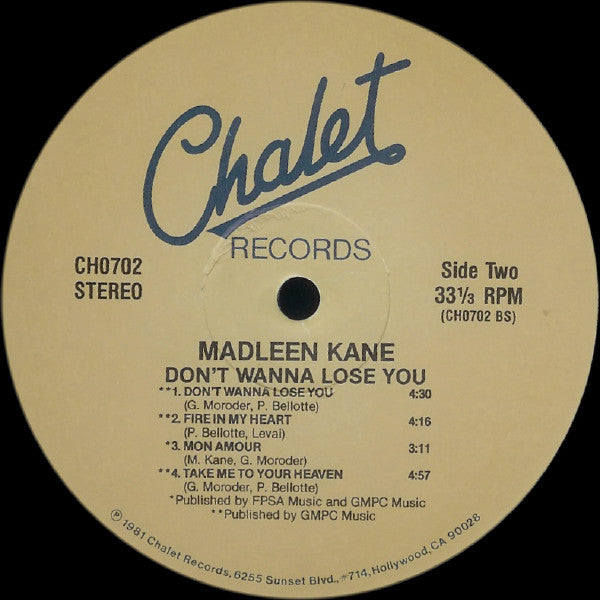 Madleen Kane : Don't Wanna Lose You (LP, Album)