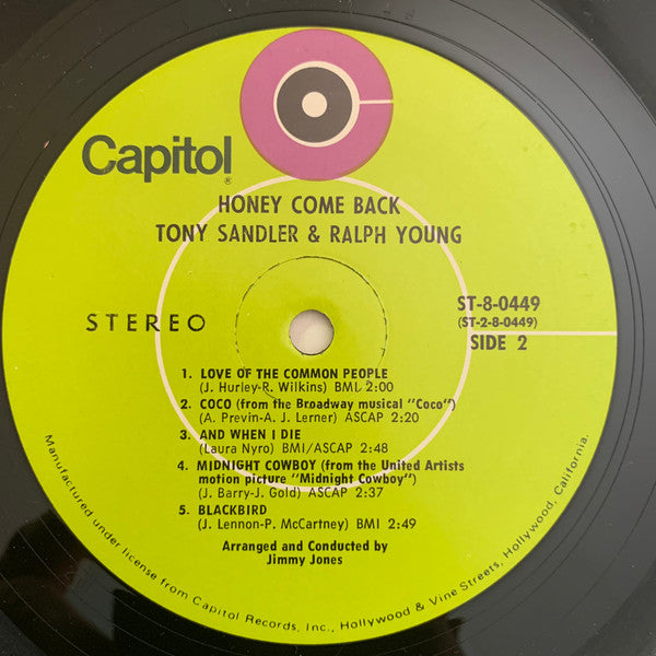 Sandler & Young : Honey Come Back (LP)