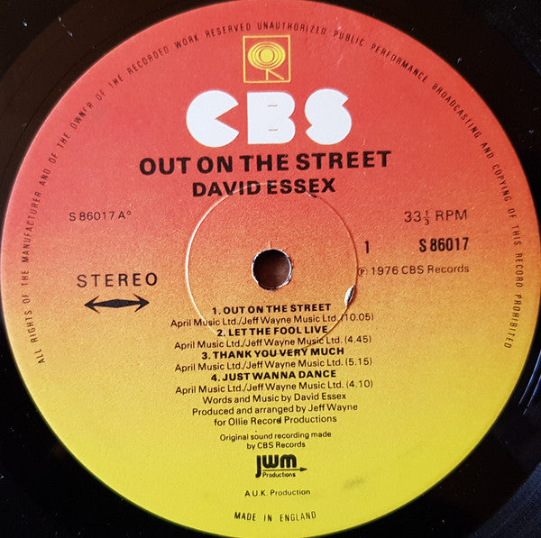 David Essex : Out On The Street (LP, Album)