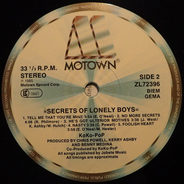 KoKo-PoP : Secrets Of Lonely Boys (LP, Album)